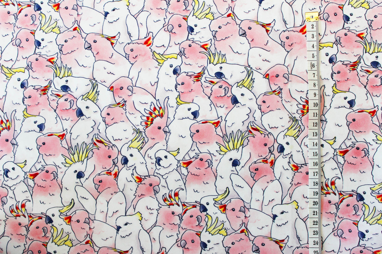 Tessuto popeline di cotone - Wall of Parrots