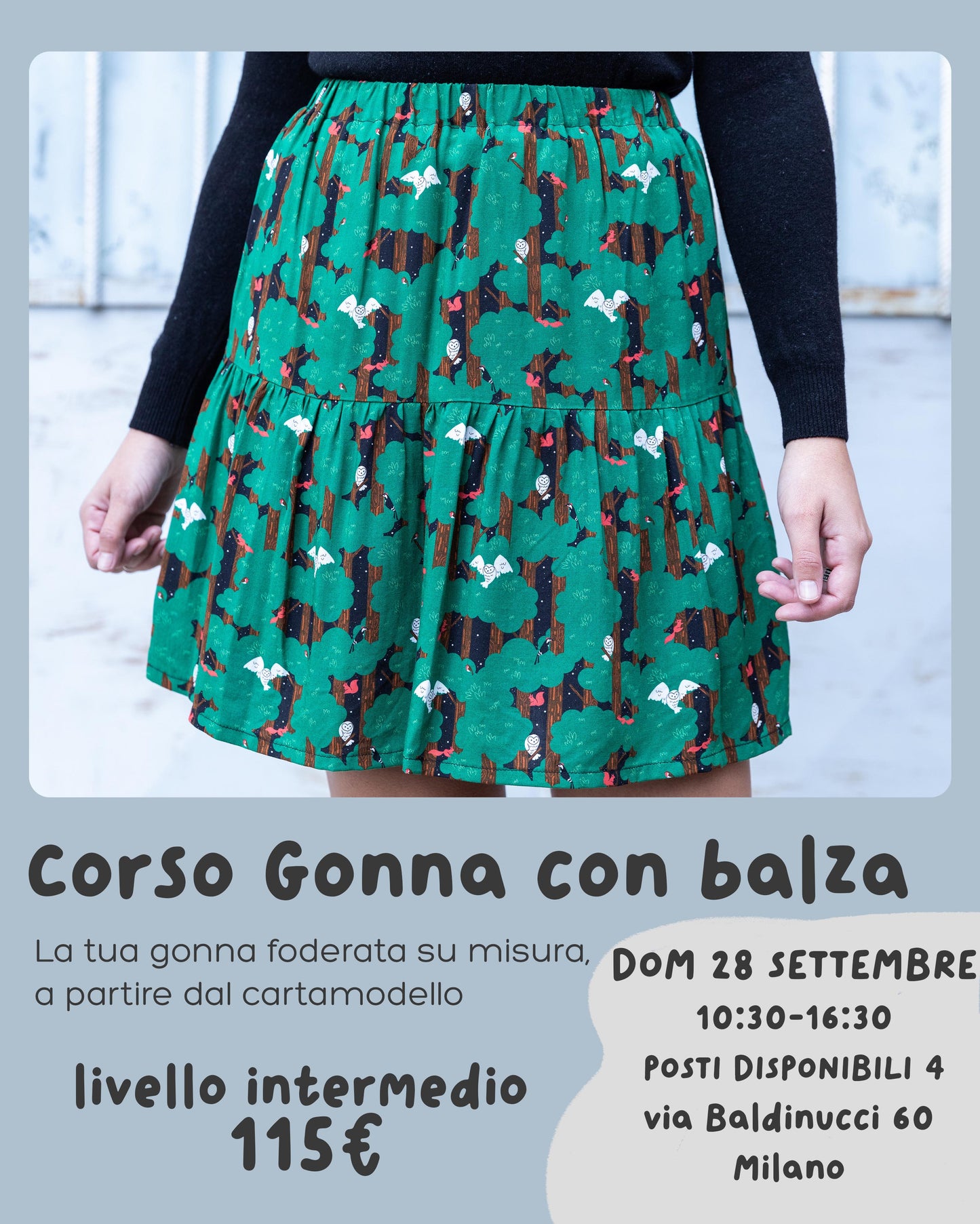 WORKSHOP DI CUCITO - GONNA CON BALZA (domenica 28 settembre)