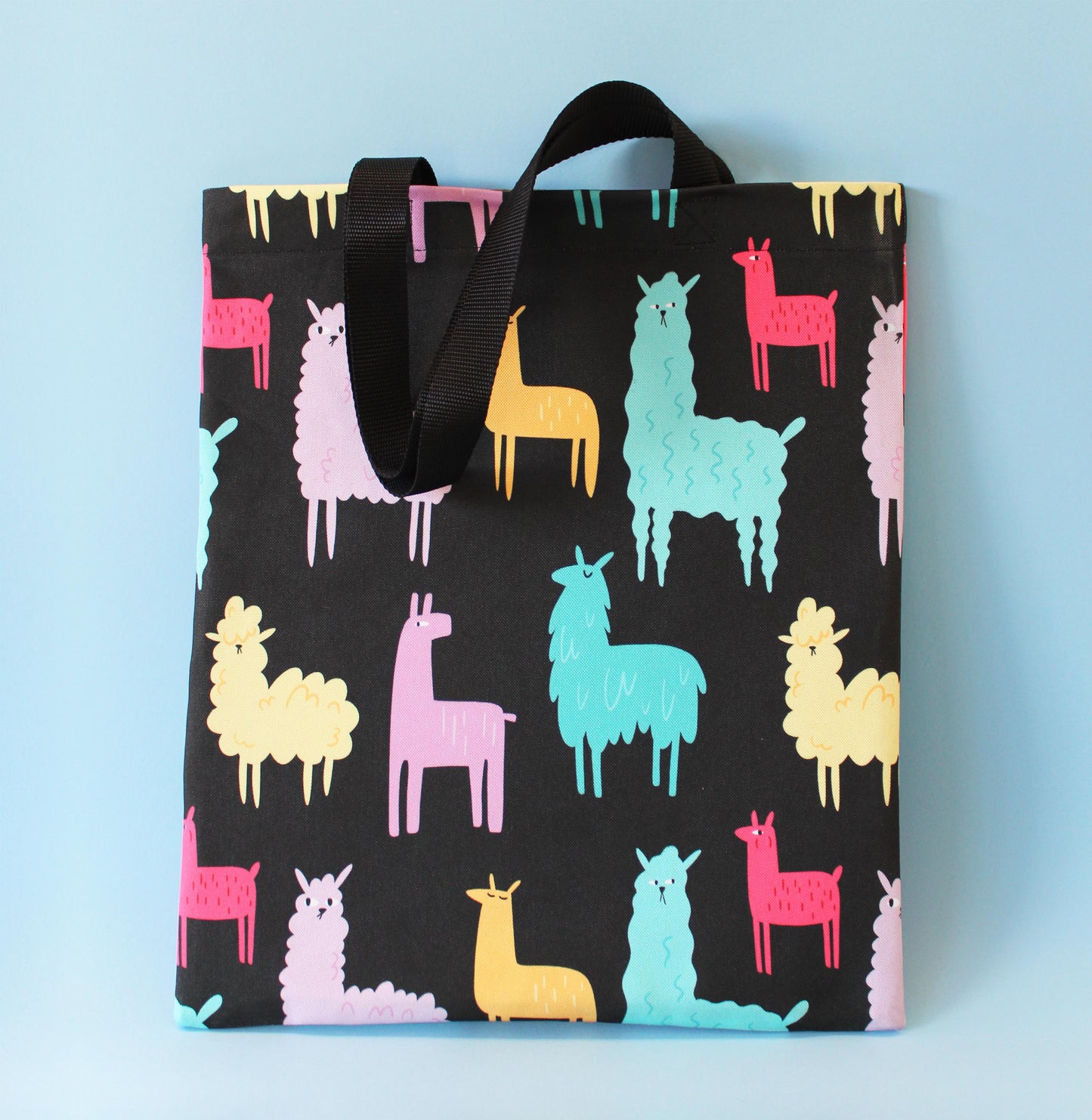 Tote bag in canvas di cotone stampato - Funky Llamas