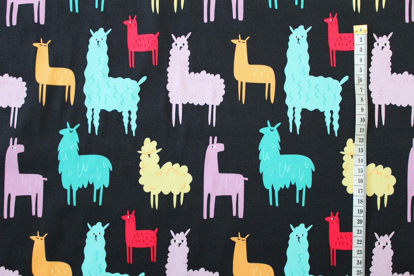 Tessuto twill di cotone elasticizzato - Funky Llamas
