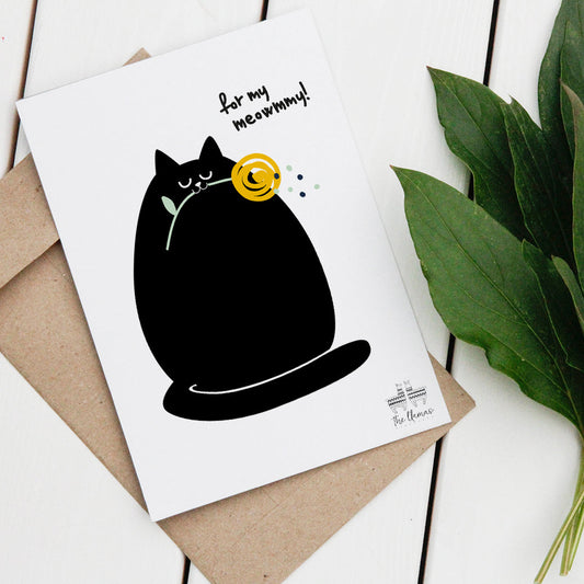 MOTHER'S DAY CHUBBY CAT CARD // FREE PRINTABLE