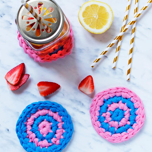 STRIPED CROCHET COASTERS! // FREE PATTERN FOR BETTAKNIT