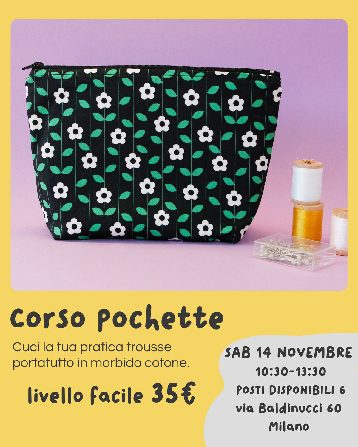 WORKSHOP DI CUCITO - POCHETTE (sabato 14 novembre)