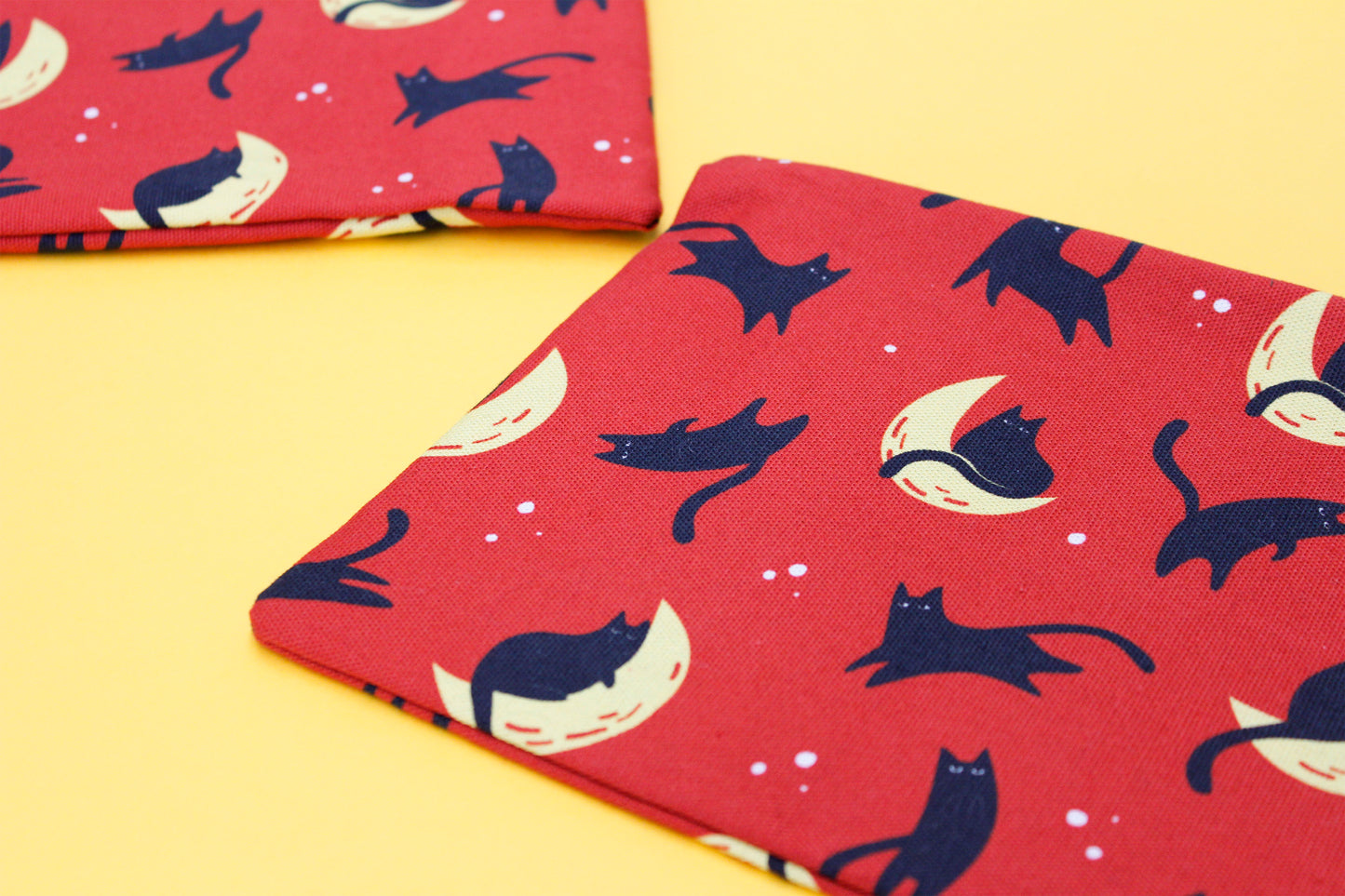 Flat Pencil Case - Cat on the Moon