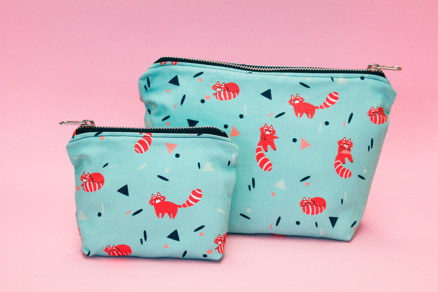 Blue jacquard fabric pencil case with zip, Starry Night print - two sizes available