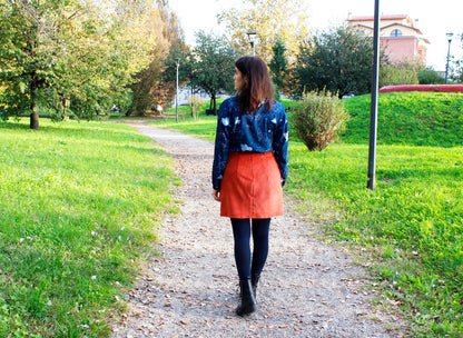 Pumpkin Corduroy Mini Skirt