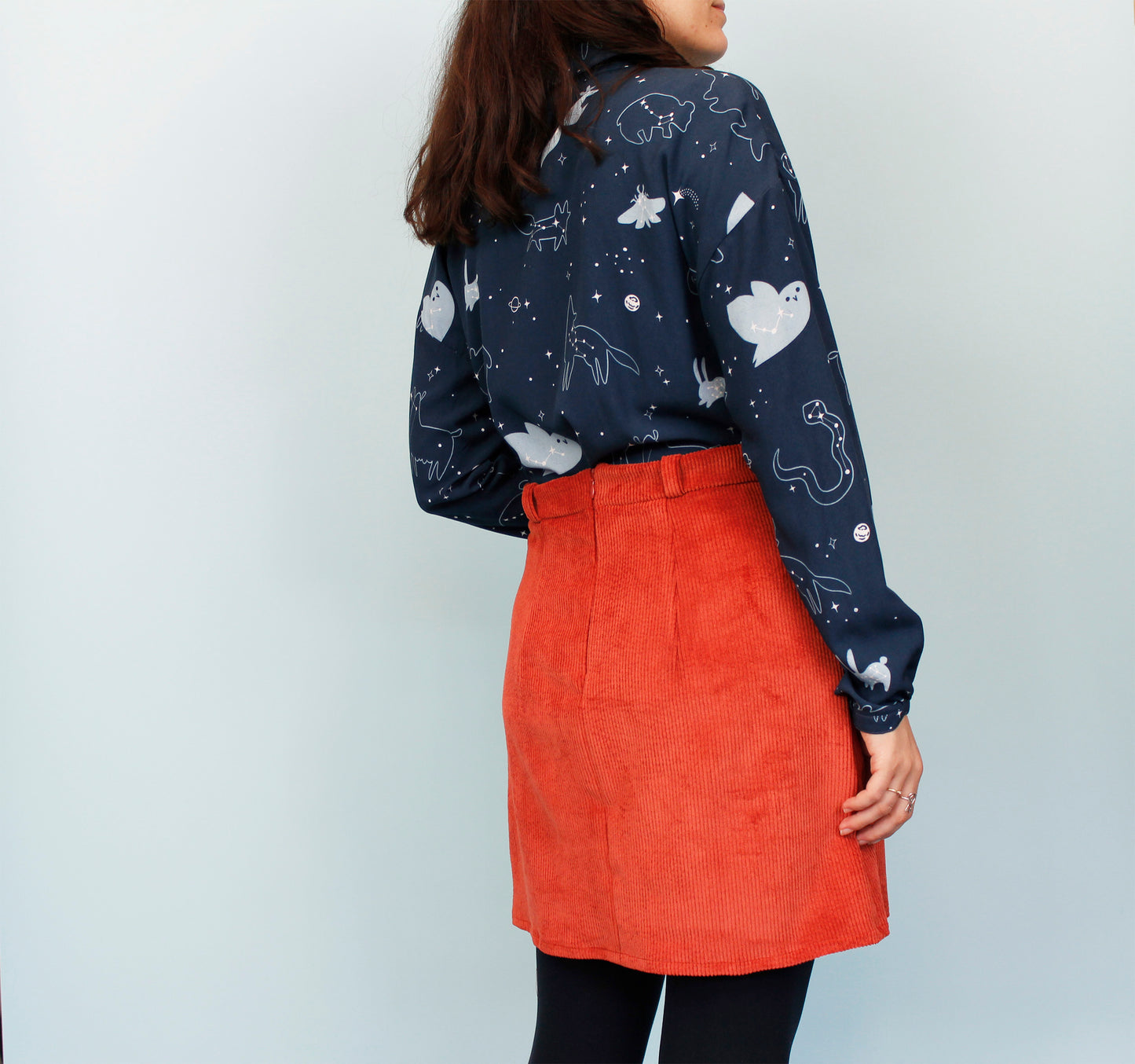 Pumpkin Corduroy Mini Skirt