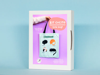 Kit cucito - tote bag, stampa Original Cat Poses