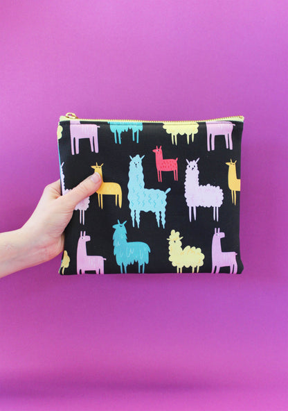 Astuccio portatutto piatto - Funky Llamas