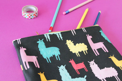 Astuccio portatutto piatto - Funky Llamas