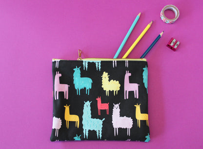 Astuccio portatutto piatto - Funky Llamas