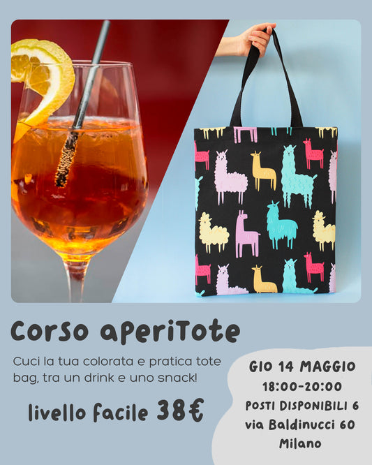 WORKSHOP DI CUCITO - TOTE BAG CON APERITIVO (giovedì 14 maggio)