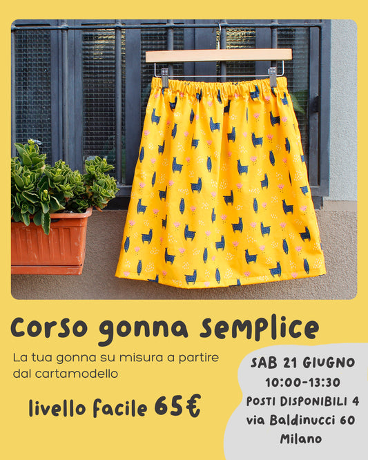 WORKSHOP DI CUCITO - GONNA SEMPLICE (sabato 21 giugno)