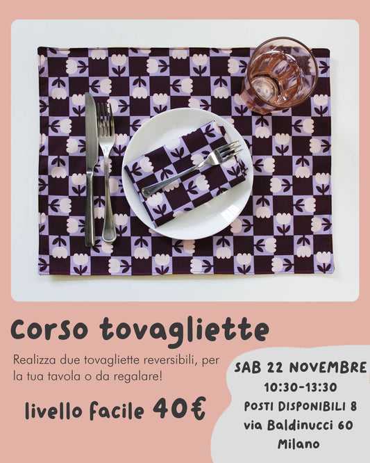 WORKSHOP DI CUCITO - tovagliette reversibili (sabato 21 febbraio)