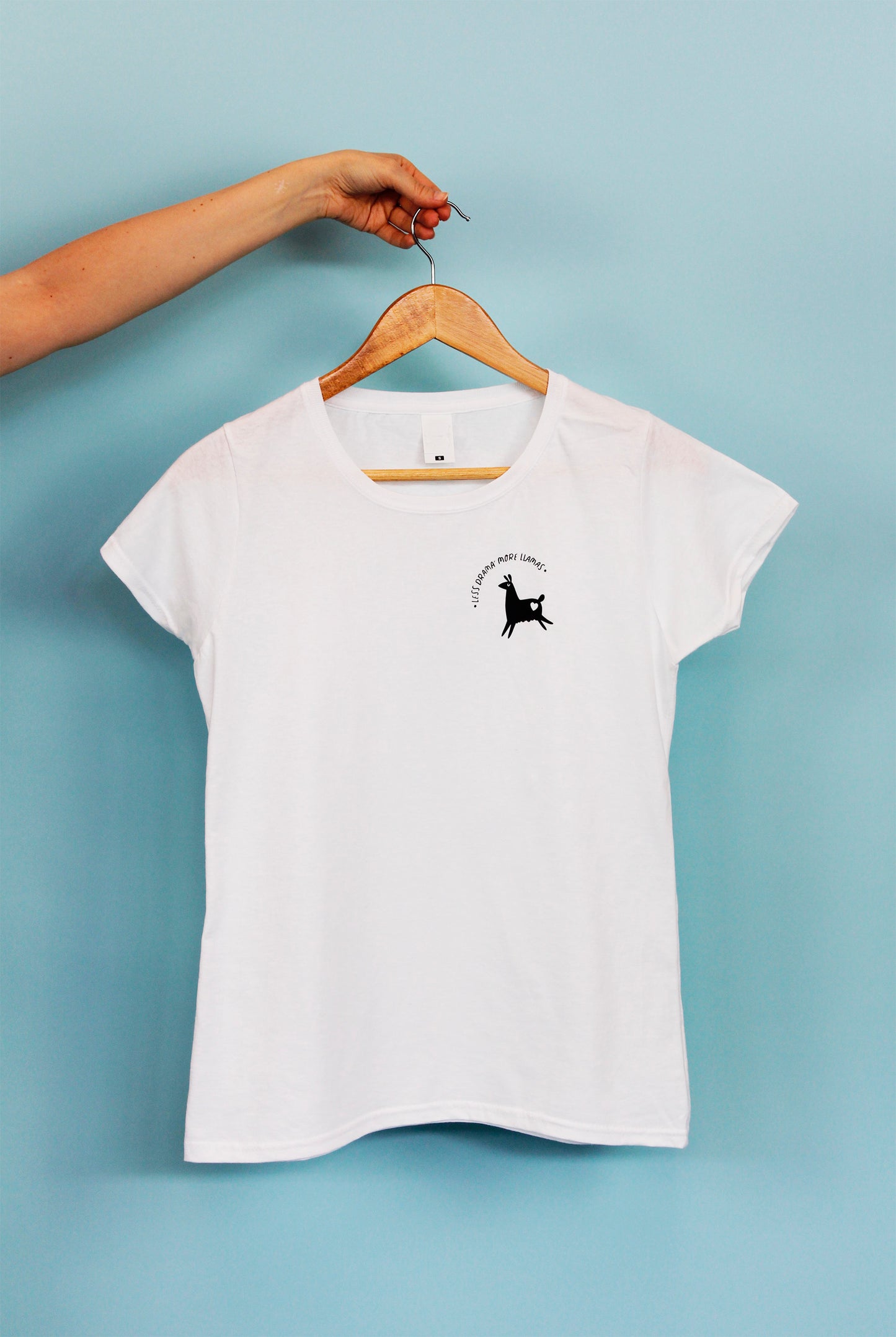 T-shirt bianca di cotone  - Motivational Llama