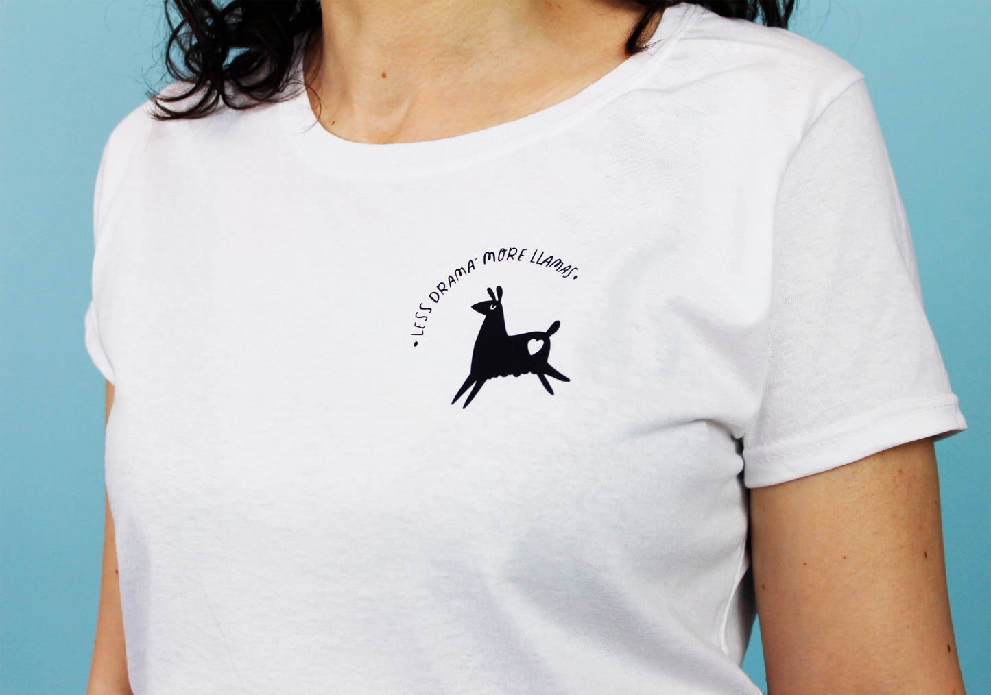 T-shirt bianca di cotone  - Motivational Llama