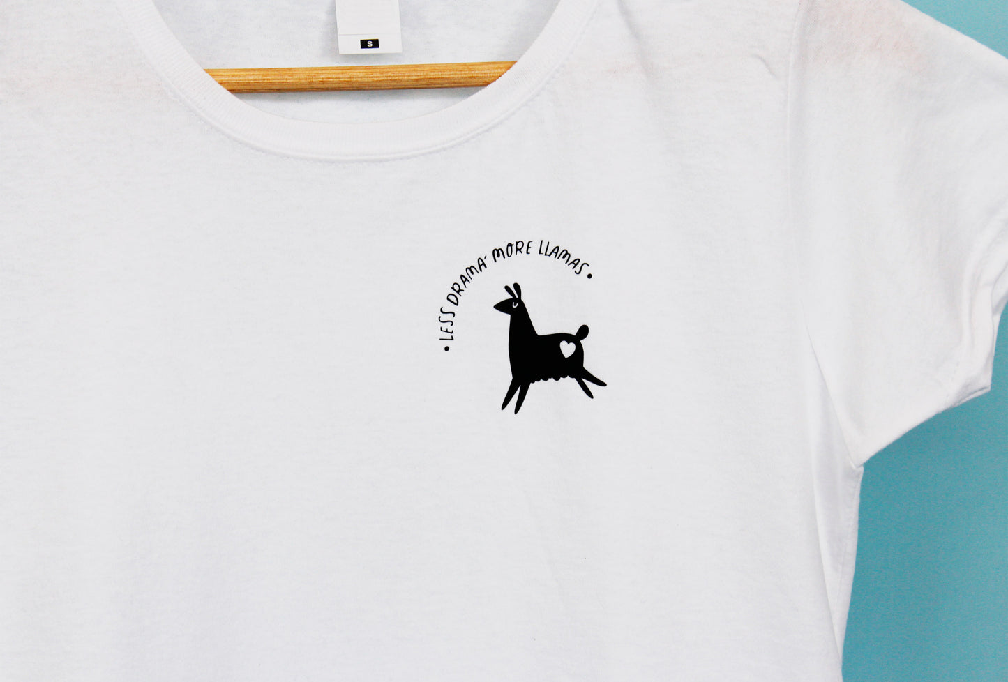 T-shirt bianca di cotone  - Motivational Llama