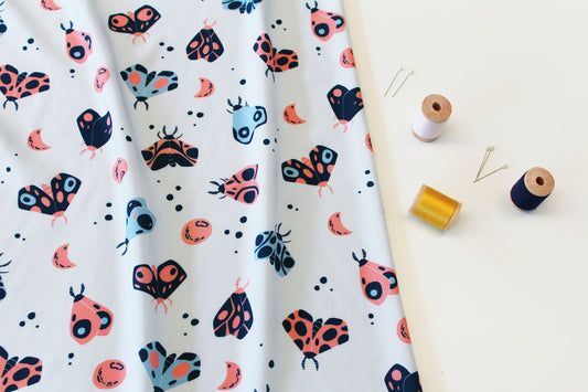 Cotton Poplin Fabric - Twist and Panda, Yellow Background - Quirky Animals Collection