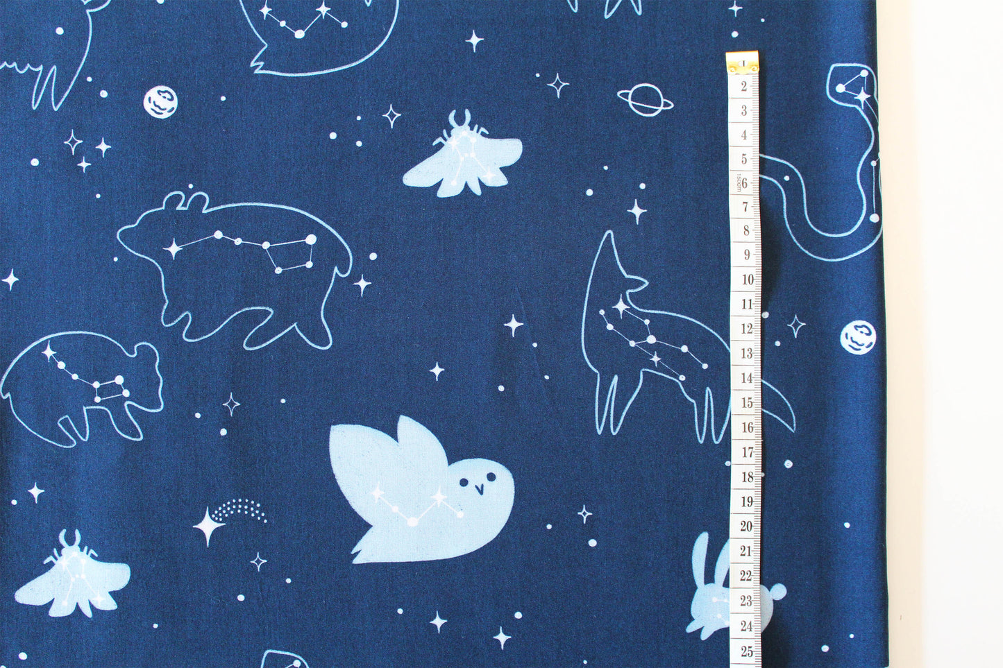 Cotton Poplin Fabric - Twist and Panda, Yellow Background - Quirky Animals Collection