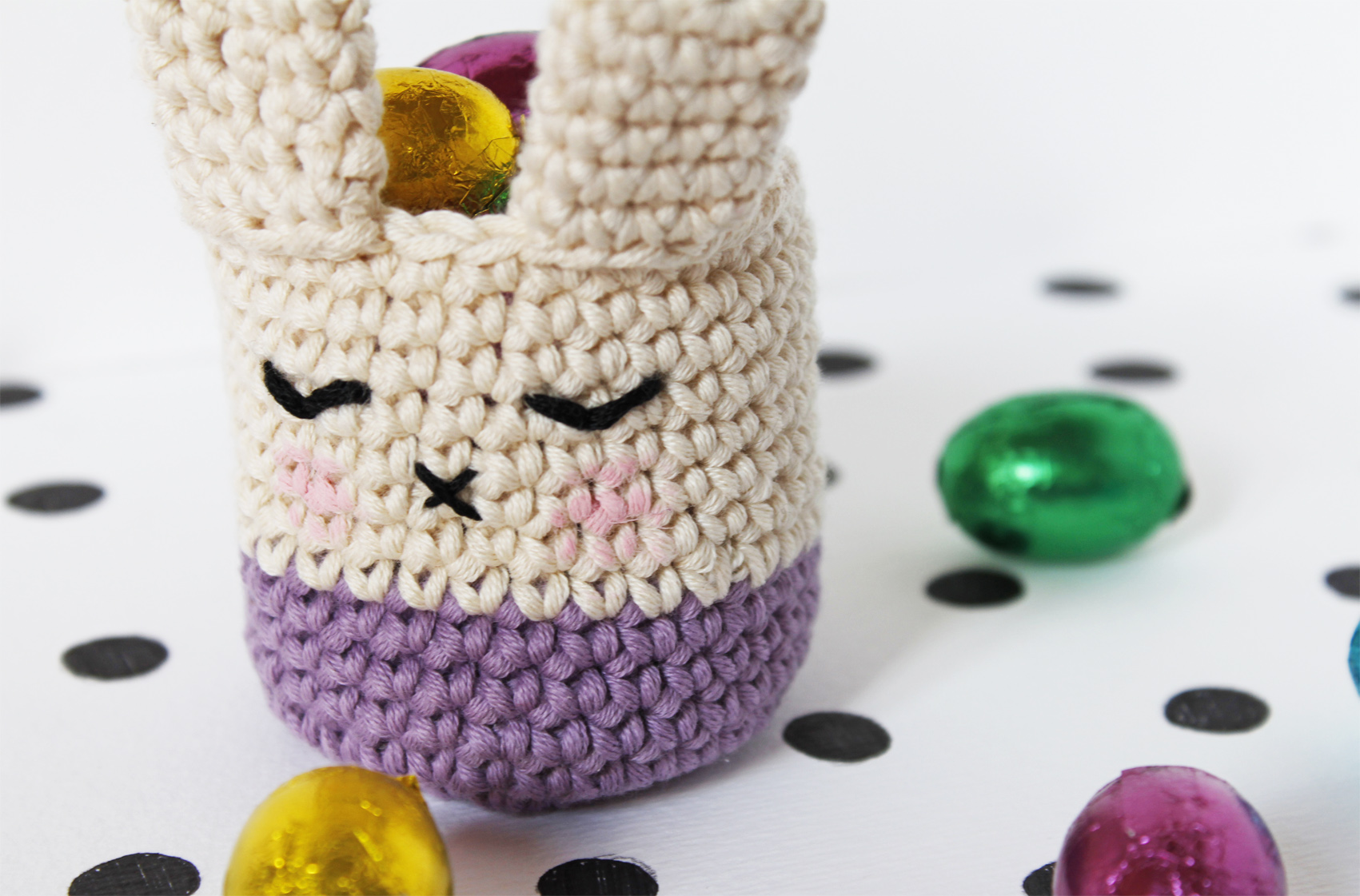 easter bunny candle holder tutorial and free pattern